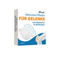 Pack of 4 hyaluronic acid joint relief microneedle patches with curcumin and tea tree oil for knees, elbows, and shoulders.