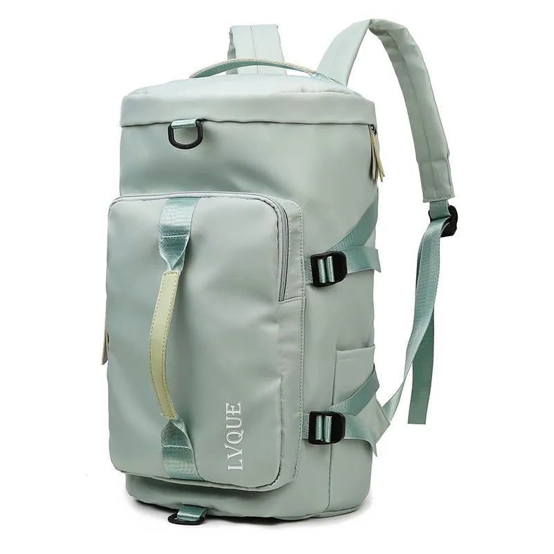 Waterproof convertible gym bag with shoe compartment and combination lock in multiple colour options