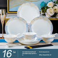 16 piece new bone china dinner set with bowls plates spoons and chopsticks on a table