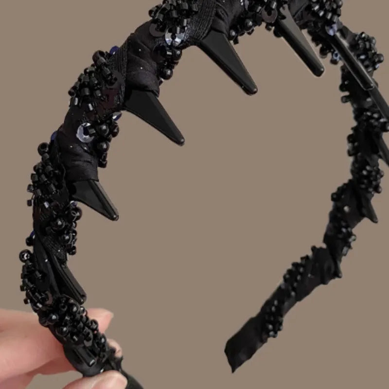 French velvet crystal wave hair pressing non-slip hair bundle accessory in velvet texture with crystal details