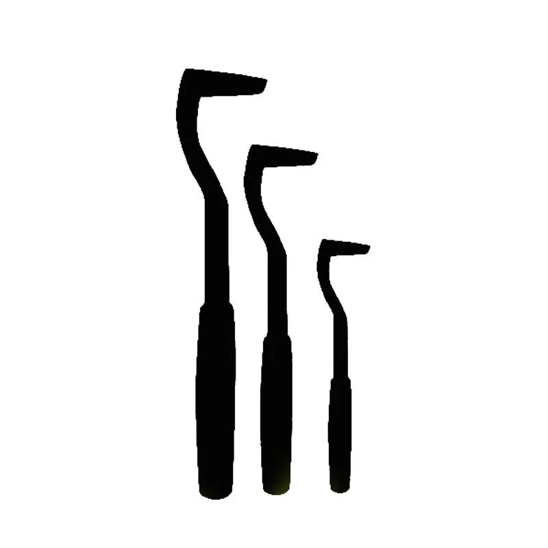 Three plastic tick removal hooks for dogs, shown in assorted colours on a white background.