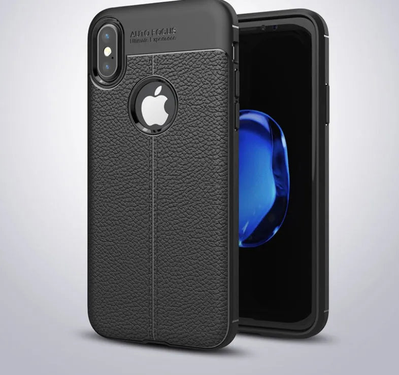 WeFor OnePlus smartphone case with textured PU leather back and coloured silicone edges