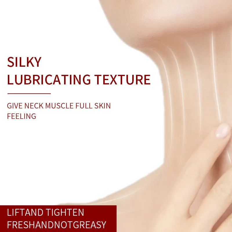 Jar of roller neck cream with built-in massage applicator, 120g net content.