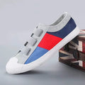Men's low-top canvas sneakers with elastic band and round toe in various colour options
