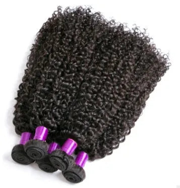Brazilian virgin human hair kinky curly wig with curtain bangs in natural black colour