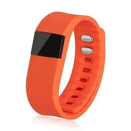 Ordinary bracelet pedometer with digital display in black, blue, green, orange or yellow colours