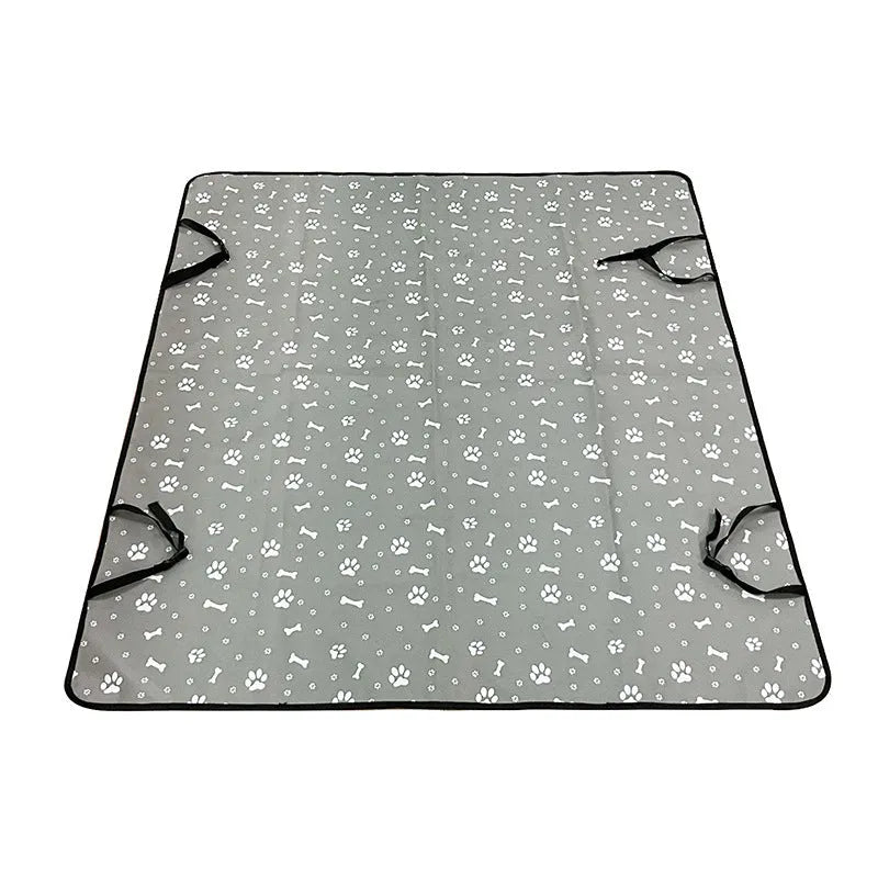Water resistant cloth car pet mat for rear seat protection with dog footprint design