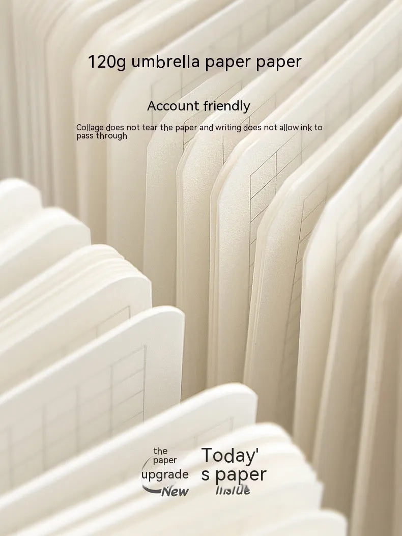 Square checkered notebook 148mm with raw wood pulp paper and multiple cover colour options