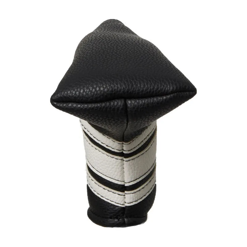 Black PU leather golf club head cover sleeve for putter protection