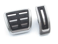 Stainless steel brake and accelerator pedal cover for Porsche Macan in black.