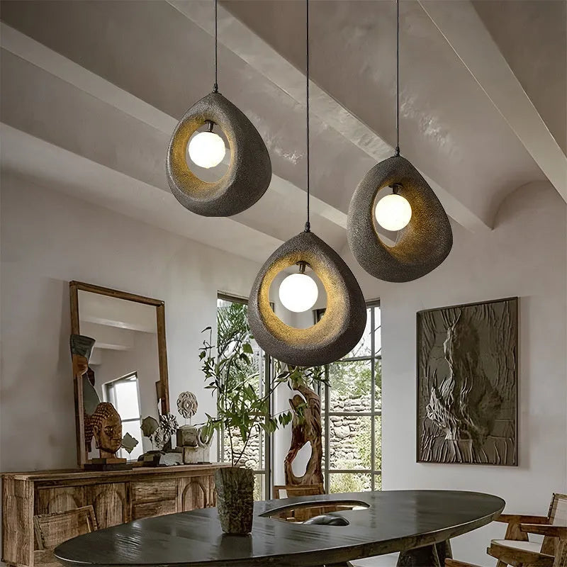 Retro bar chandelier pendant light with milky white glass lampshade for living room and dining room