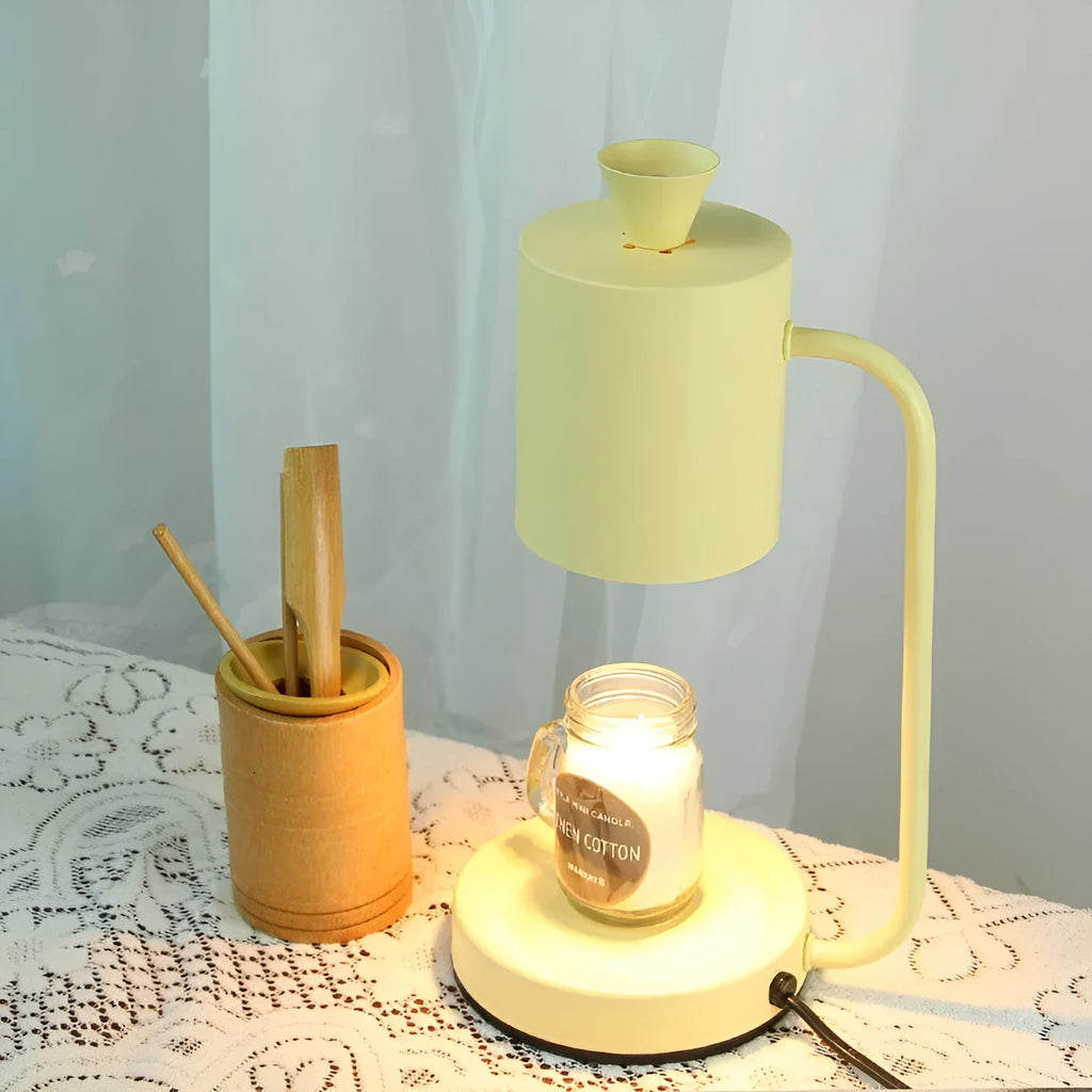 European style aromatherapy melting wax lamp with dimmer switch in white or yellow