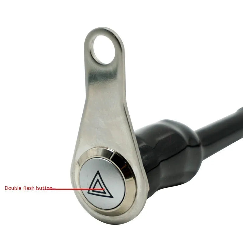 Black stainless steel motorcycle double flashing switch with light ring indicator and 7mm installation aperture