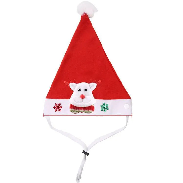 Polyester solid colour Christmas hat for dogs cats and puppies in size M with elderly colour option
