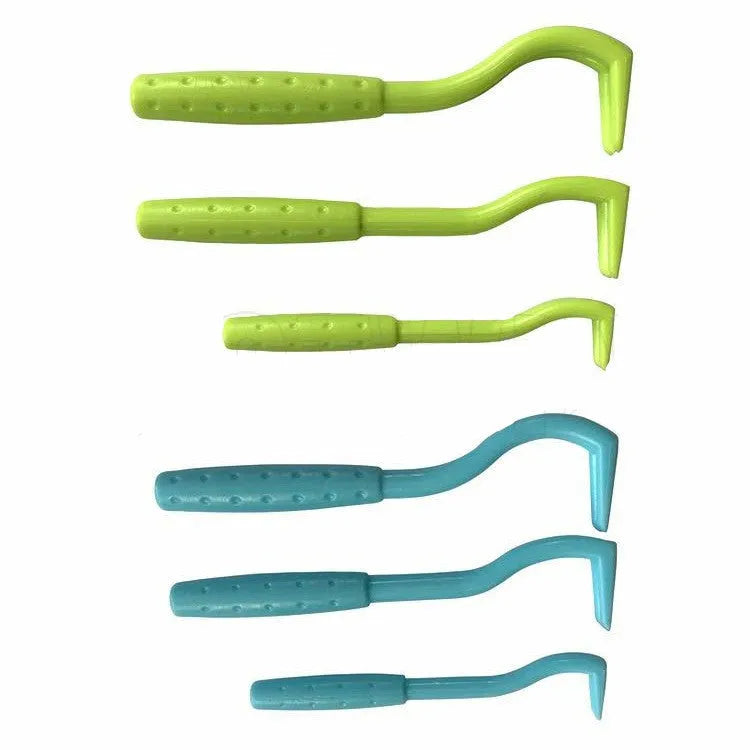 Blue plastic flea tick extractor for safe manual removal of ticks from pets