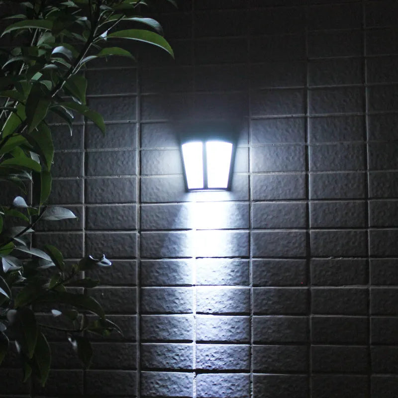 Solar wall lamp with 6 LED lights for outdoor garden and courtyard illumination