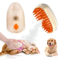 Yellow 4-in-1 cat steam brush with ringworm detector, vibration massage and USB charging