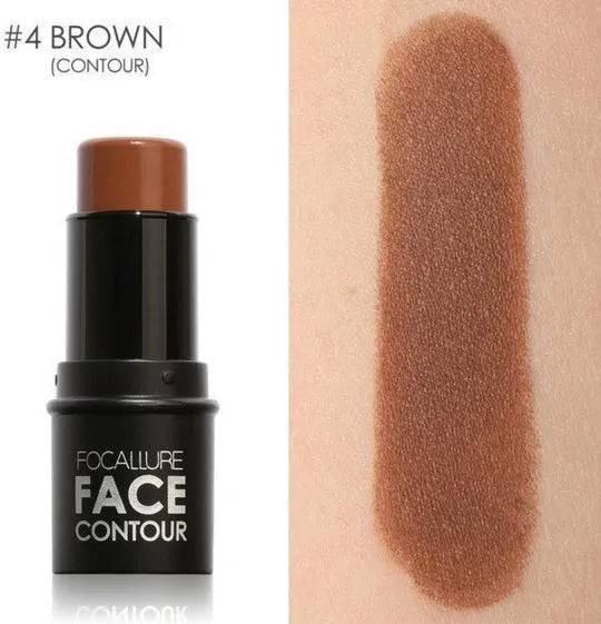 Four shade options of a cream stick face contour highlighter on a white background.