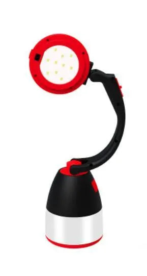 Black green 3-in-1 multifunctional LED table lamp with adjustable head and foldable design.