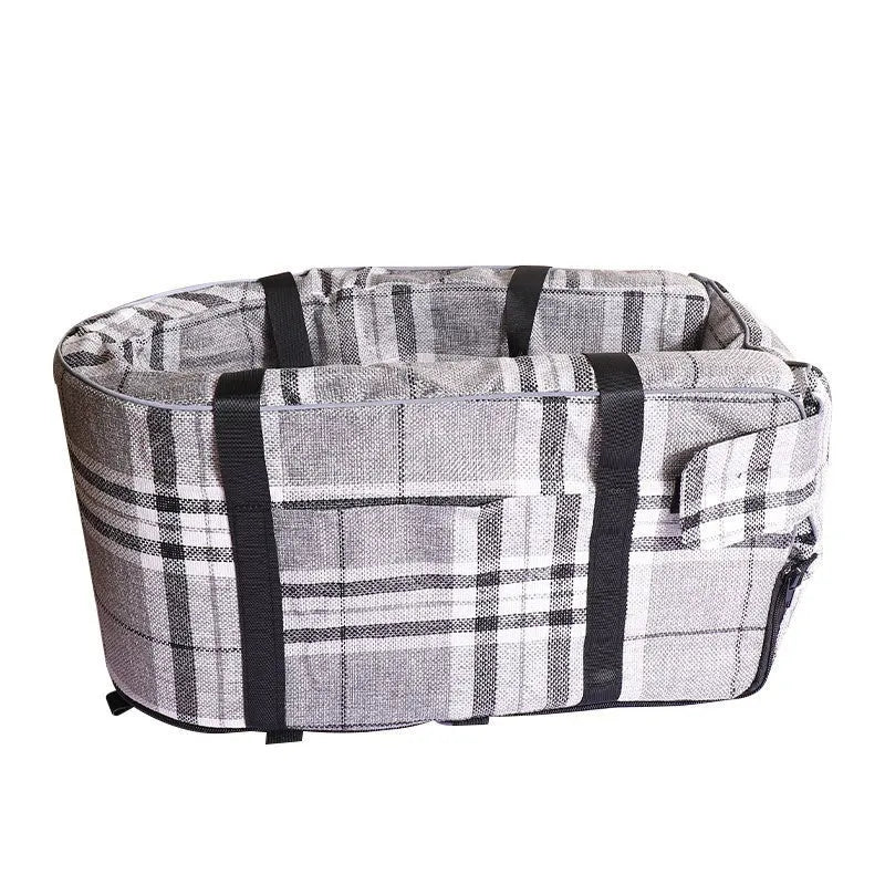 Outdoor cloth dog kennel with sponge padding in blue, grey, red, and grey mesh colour options.