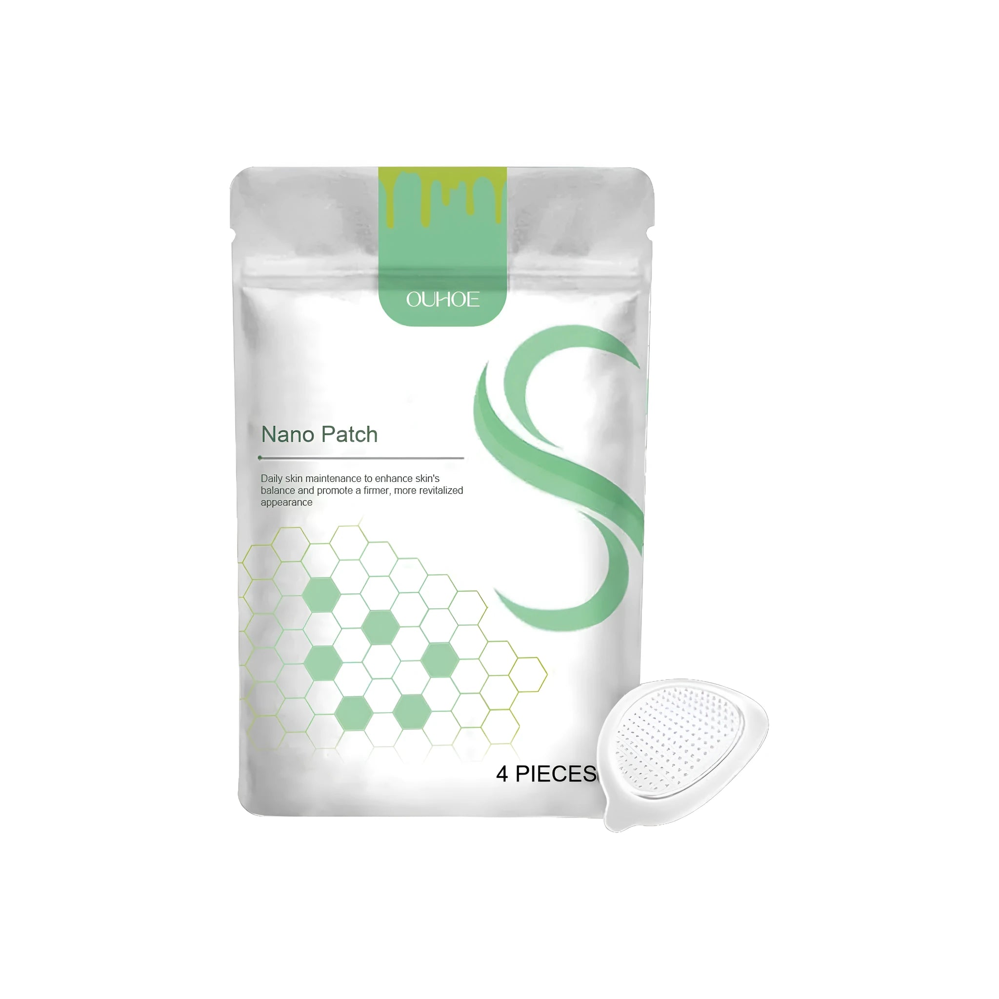 Pack of four micro needle body shaping adhesive patches with natural ingredients.