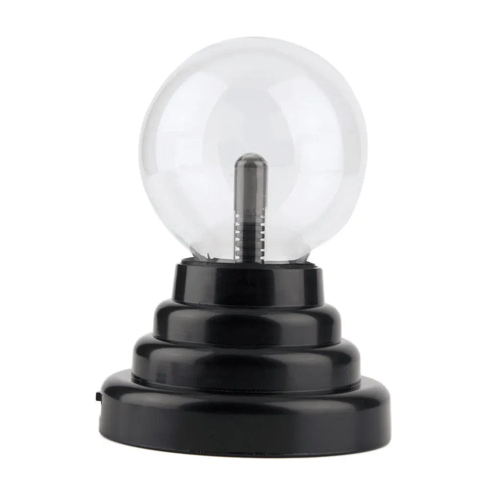 Colourful LED magic ball light with 7.62cm glass sphere on ABS base, USB powered