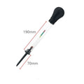Electrohydraulic liquid hydrometer for automotive battery electrolyte density testing