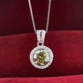 S925 sterling silver moissanite necklace with 1 karat round stone U-shaped setting