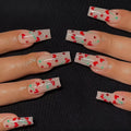 Sheet of 24 French Red Diamond cherry armour nail art stickers in JP1601 colour with adhesive