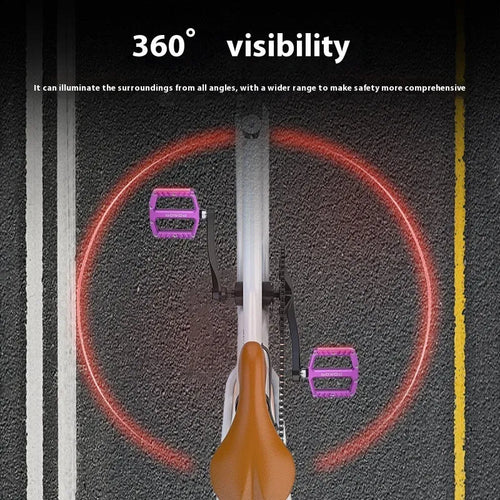 Aluminium alloy bicycle pedal with integrated 710LED lighting in five colour options