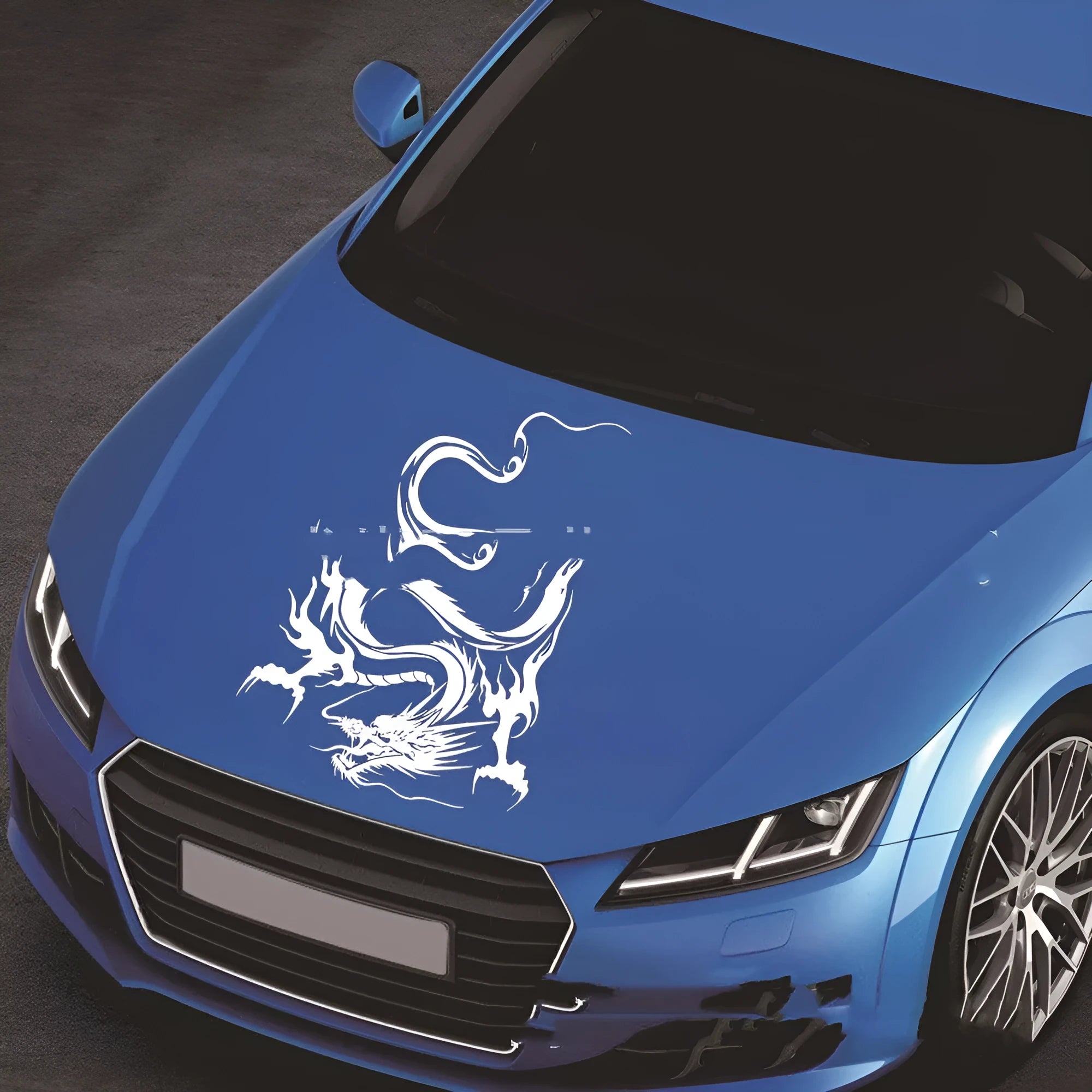 Large black dragon design car body sticker measuring 50 by 36 centimetres for vehicle modification.