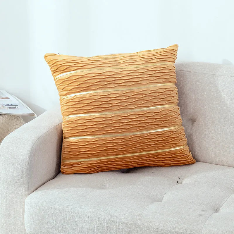 Striped velvet cushion cover in multiple colours measuring 45x45cm