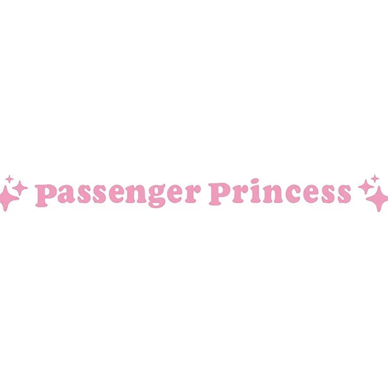 Passenger Princess decorative vinyl sticker for car rearview mirror, 12.5cm size in multiple colour options.