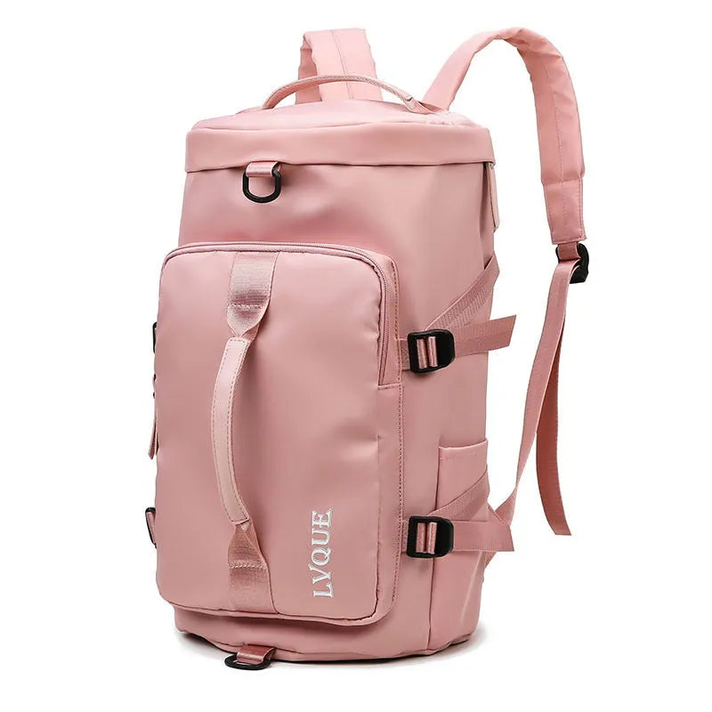 Waterproof convertible gym bag with shoe compartment and combination lock in multiple colour options
