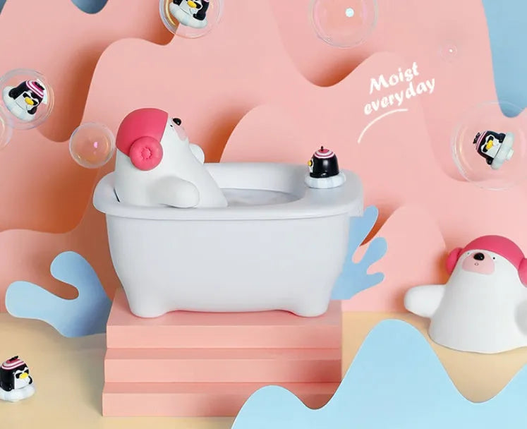 White polar bear shaped USB air humidifier with water tank