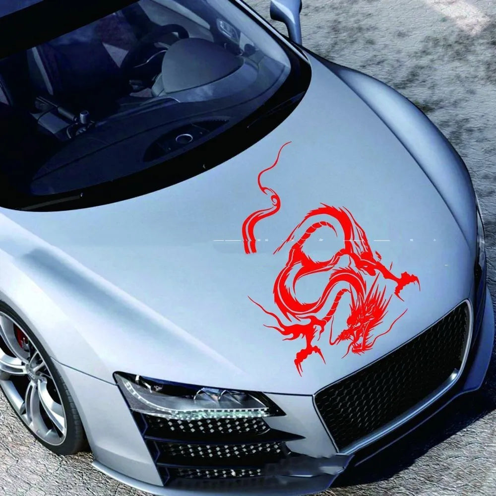 Large black dragon design car body sticker measuring 50 by 36 centimetres for vehicle modification.
