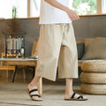 Pair of straight-leg skinny fit shorts in linen-cotton blend fabric, shown in khaki colour