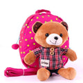 Children's anti-lost cartoon schoolbag in canvas, blue colour, with zipper closure.