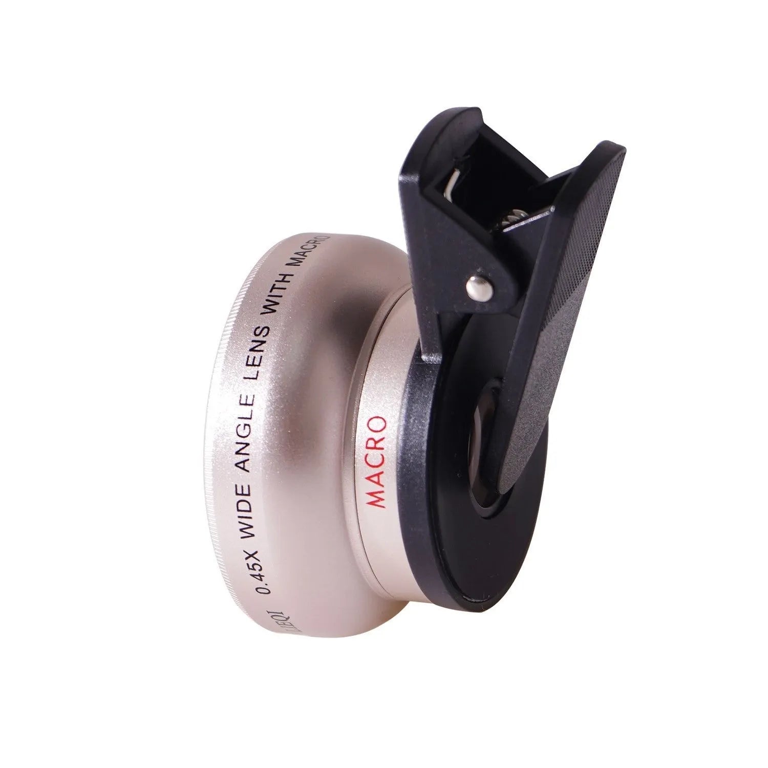 LIEQI See 0.45X wide-angle macro lens for mobile phone cameras in black, gold, rose gold, and silver
