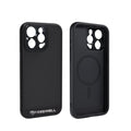 Black phone case compatible with iPhone 13 Pro, 14 Pro, and 15 Pro models