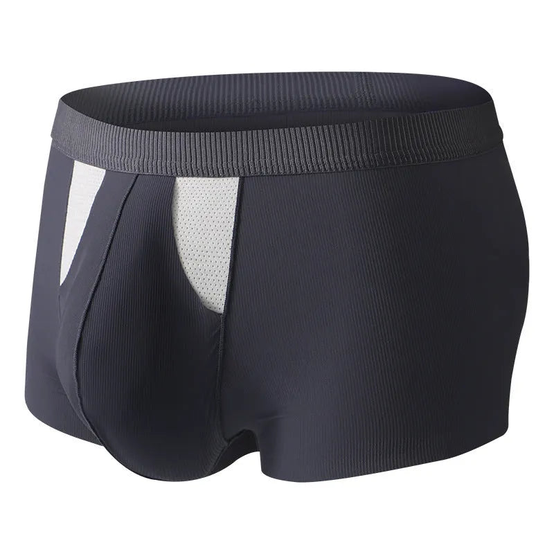Ice silk double-layer breathable underwear shorts for men and women in assorted colours.