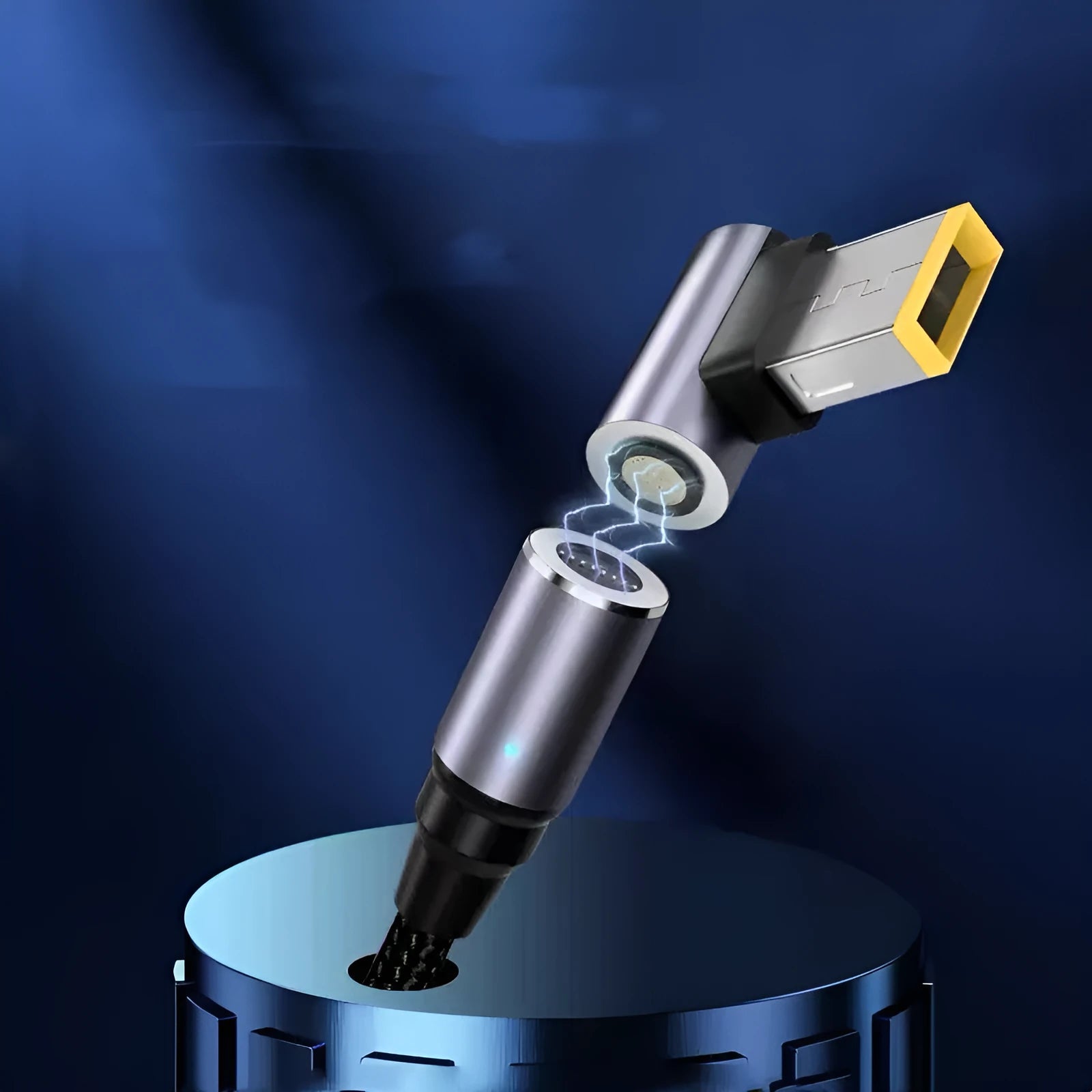 Lenovo Type-C square port magnetic charging cable with 1.8m length showing magnetic connector detail