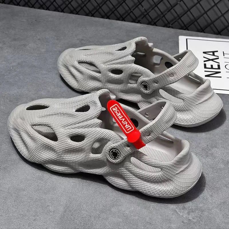 Korean-style EVA foam coconut slippers with closed toe design and ventilation holes
