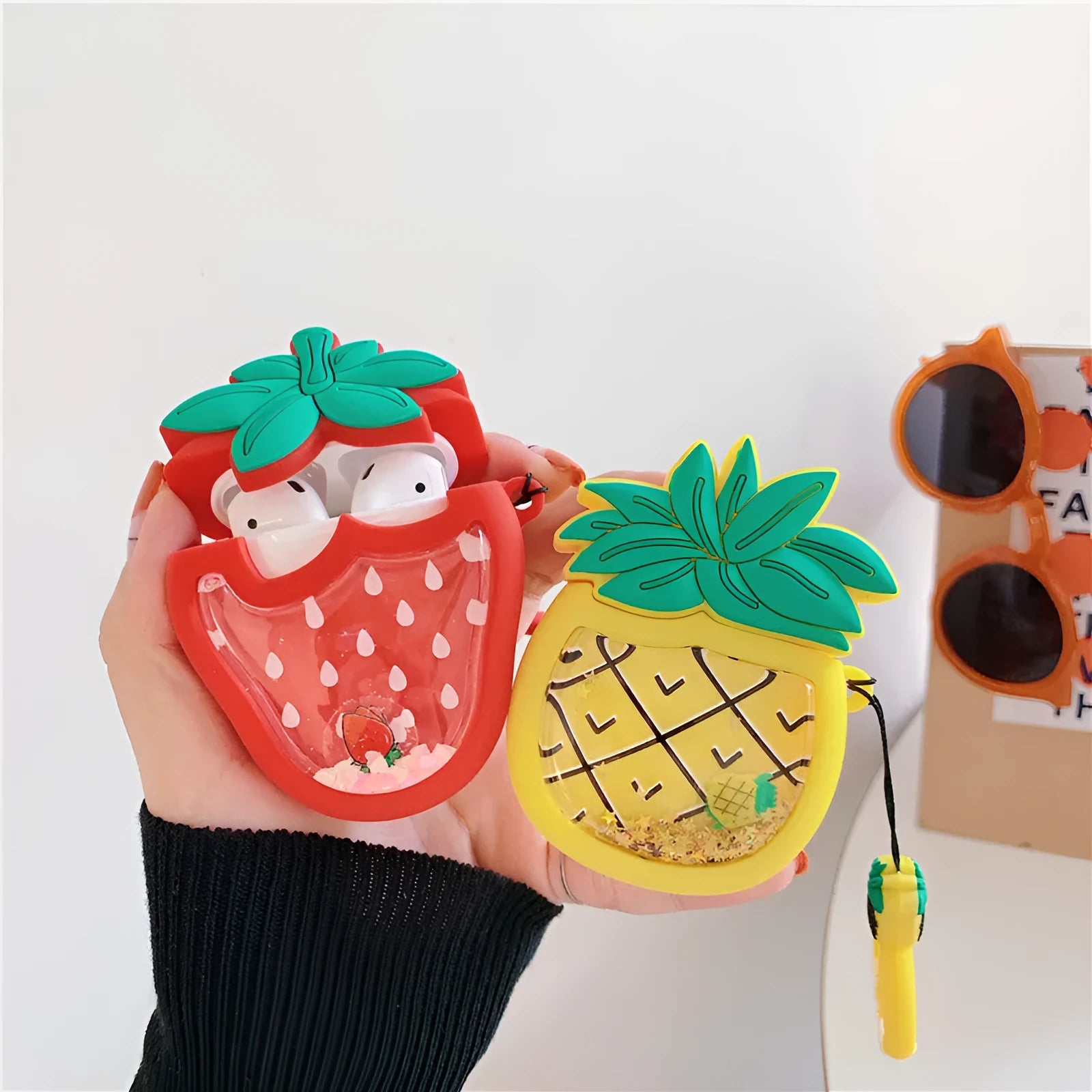 Cartoon silicone protective case for Apple AirPods 1 2 charging case in avocado style