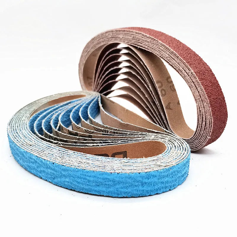 Pneumatic belt sander with small 10x330mm metal polishing gauze and roll ring for industrial finishing