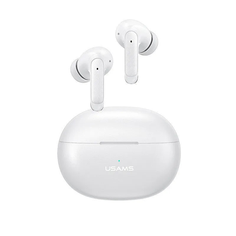 Wireless in-ear gaming headset in gradient blue colour with low latency and IPX4 waterproof rating.