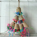 Parrot paper cup palm weaving gnawing toy made of wood, 38cm long.