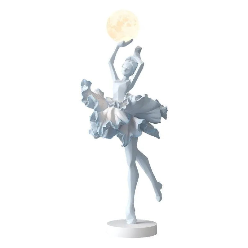 Art Girl Atmosphere small USB night lamp in black gold, white, pink, or light blue resin finish.