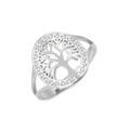 Hollow tree open ring stainless steel gold colour adjustable fit