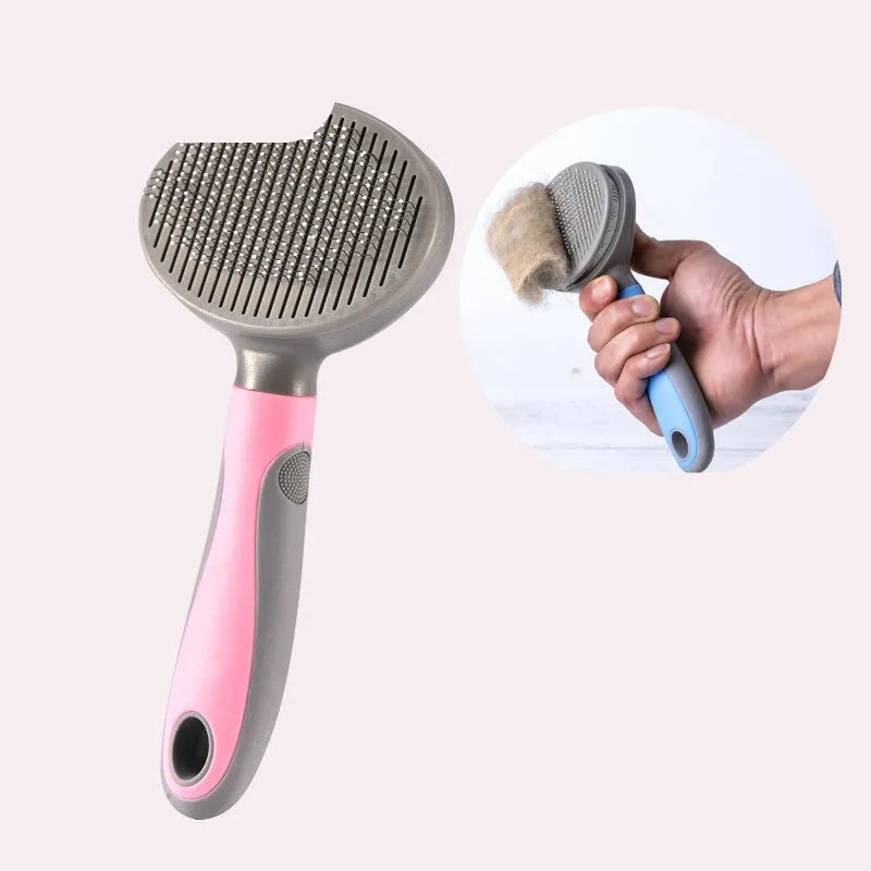 Kitten Cat Comb De-floating Hair Stripper pet grooming comb with 60° curved needle in candy blue